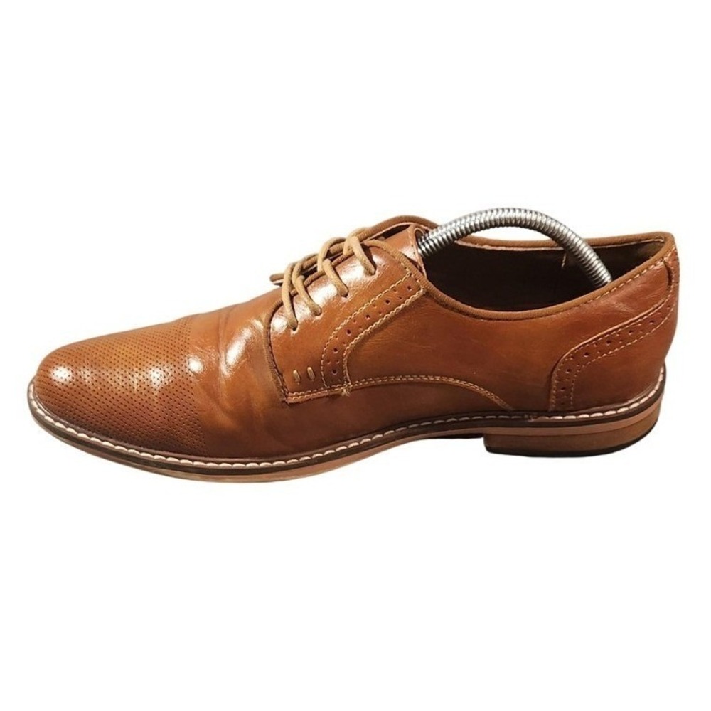 Steve Madden Shoes Mens‎ Size 10 Brown Leather Derby Cap Toe Dress Lace Up
